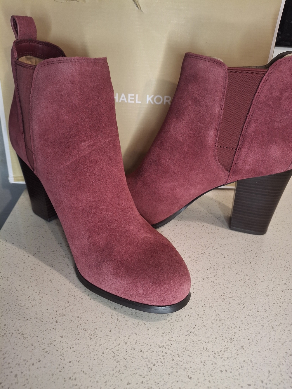 Michael Kors Women's Suede Ankle Boot in Wine